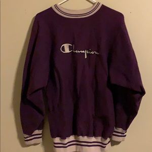 Vtg 90s Champion reverse weave script sweater